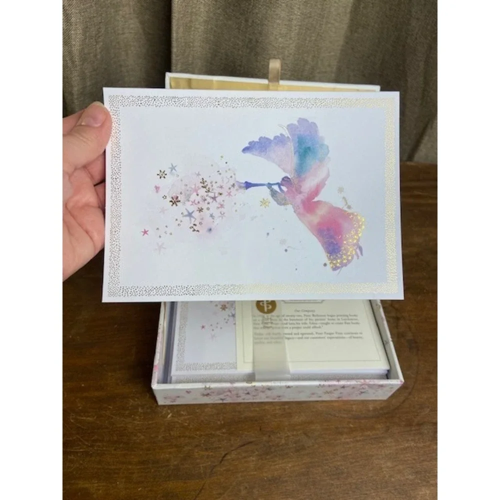 Peter Pauper Press Christmas Cards Angel Watercolor Gold Foil Boxed Set 16ct